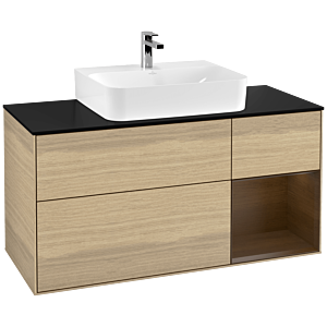 Villeroy and Boch Finion Villeroy and Boch Finion G172GNPC 120cm, cover plate black matt, emotion, shelf right Oak Veneer veneer, Oak Veneer