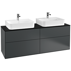Villeroy und Boch Finion Waschtischunterschrank G18200HG 160x60,3cm, Emotion, Abdeckplatte black matt, Midnight Blue Matt Lacquer