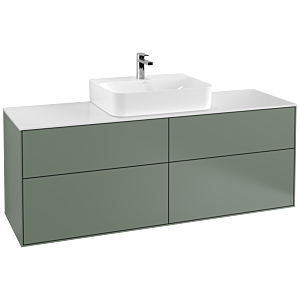 Villeroy und Boch Finion Waschtischunterschrank G19100GM 160x60,3cm, Emotion, Abdeckplatte white matt, Olive Matt Lacquer