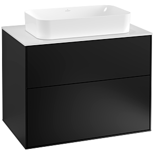 Villeroy und Boch Finion Waschtischunterschrank G22100PD 80x60,3cm, Emotion, Abdeckplatte white matt, Black matt lacquer