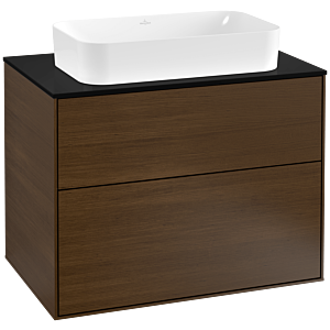 Villeroy and Boch Finion Villeroy and Boch Finion G22200GN 80x60.3cm, Emotion, cover plate black matt, Walnut veneer