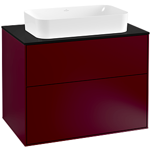 Villeroy et Boch Finion Villeroy et Boch G22200HB 80x60.3cm, Emotion, plaque de finition noir mat, Peony Matt