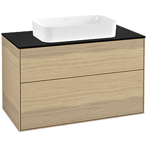 Villeroy und Boch Finion Waschtischunterschrank G23200PC 100x60,3cm, Emotion, Abdeckplatte black matt, Oak Veneer