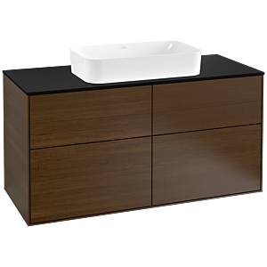 Villeroy und Boch Finion Waschtischunterschrank G26200GN 120x60,3cm, Emotion, Abdeckplatte black matt, Walnut veneer