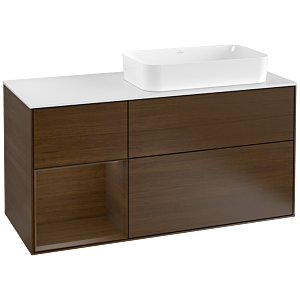 Villeroy and Boch Finion Villeroy and Boch Finion G271GNGN 120cm, cover plate matt white, emotion, shelf left Walnut veneer, Walnut veneer