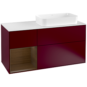 Villeroy and Boch Finion Villeroy and Boch Finion G271GNHB 120cm, cover plate matt white, emotion, shelf left Walnut veneer, Peony Matt