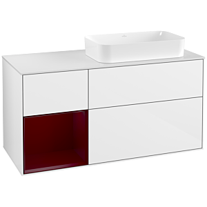 Villeroy and Boch Finion Villeroy and Boch Finion G271HBGF 120cm, cover plate matt white, emotion, shelf on the left Peony , glossy white lacquer