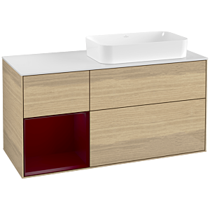 Villeroy and Boch Finion Villeroy and Boch Finion G271HBPC 120cm, cover plate matt white, emotion, shelf on the left Peony , Oak Veneer