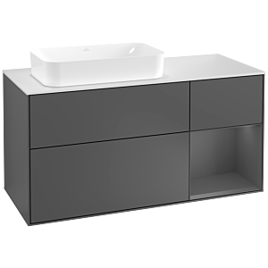 Villeroy and Boch Finion Villeroy and Boch Finion G281GKGK 120cm, cover plate white matt, Emotion, shelf on the right Anthracite matt, Anthracite matt