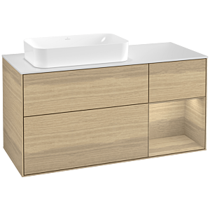 Villeroy et Boch Finion Villeroy et Boch G281PCPC 120cm, plaque de finition blanc mat, émotion, étagère à droite Oak Veneer , Oak Veneer