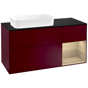 Villeroy and Boch Finion Villeroy and Boch Finion G282PCHB 120cm, cover plate black matt, Emotion, shelf on the right Oak Veneer , Peony Matt