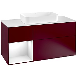 Villeroy and Boch Finion Villeroy and Boch Finion G291GFHB 120cm, cover plate matt white, Emotion, shelf on the left Glossy white lacquer, Peony Matt
