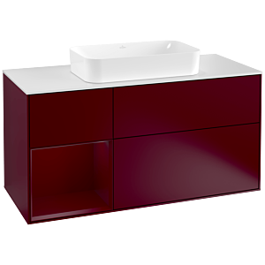 Villeroy und Boch Finion Waschtischunterschrank G291HBHB 120cm, Abdeckplatte white matt, Emotion, Regal links Peony, Peony Matt