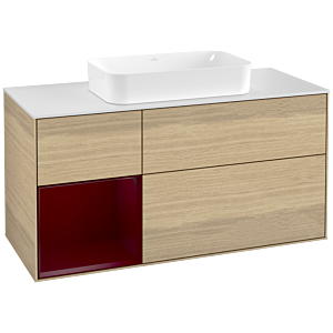 Villeroy and Boch Finion Villeroy and Boch Finion G291HBPC 120cm, cover plate matt white, emotion, shelf on the left Peony , Oak Veneer