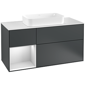 Villeroy and Boch Finion Villeroy and Boch Finion G291MTHG 120cm, cover plate white matt, Emotion, shelf left white matt lacquer, Midnight Blue Matt Lacquer