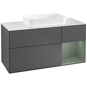 Villeroy and Boch Finion Villeroy and Boch Finion G301GMGK 120cm, cover plate white matt, emotion, shelf on the right Olive Matt Lacquer , anthracite matt
