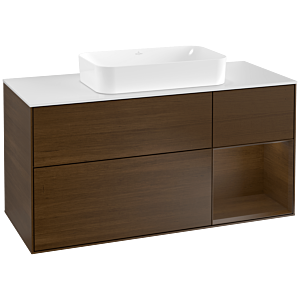 Villeroy and Boch Finion Villeroy and Boch Finion G301GNGN 120cm, cover plate matt white, emotion, shelf on the right Walnut veneer, Walnut veneer