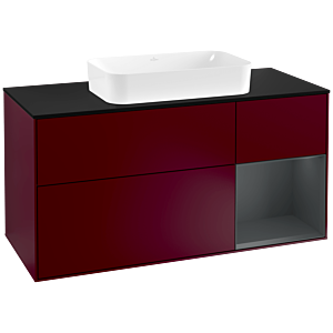 Villeroy and Boch Finion Villeroy and Boch Finion G302HGHB 120cm, cover plate black matt, Emotion, shelf on the right Midnight Blue Matt Lacquer , Peony Matt