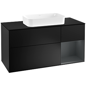 Villeroy and Boch Finion Villeroy and Boch Finion G302HGPD 120cm, cover plate black matt, Emotion, shelf on the right Midnight Blue Matt Lacquer , black matt lacquer