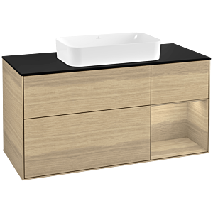 Villeroy and Boch Finion Villeroy and Boch Finion G302PCPC 120cm, cover plate black matt, Emotion, shelf on the right Oak Veneer , Oak Veneer