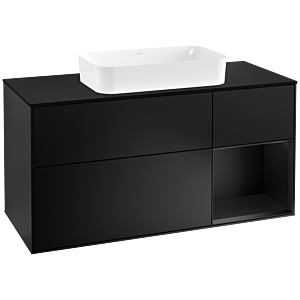 Villeroy and Boch Finion Villeroy and Boch Finion G302PDPD 120cm, cover plate black matt, Emotion, shelf on the right Black matt lacquer, Black matt lacquer