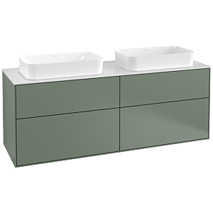Villeroy und Boch Finion Waschtischunterschrank G31100GM 160x60,3cm, Emotion, Abdeckplatte white matt, Olive Matt Lacquer