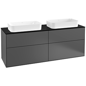 Villeroy und Boch Finion Waschtischunterschrank G31200GK 160x60,3cm, Emotion, Abdeckplatte black matt, Anthracite matt