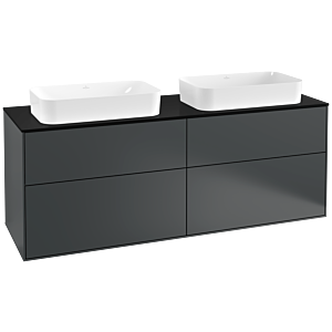 Villeroy und Boch Finion Waschtischunterschrank G31200HG 160x60,3cm, Emotion, Abdeckplatte black matt, Midnight Blue Matt Lacquer