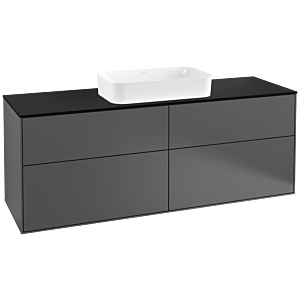 Villeroy und Boch Finion Waschtischunterschrank G32200GK 160x60,3cm, Emotion, Abdeckplatte black matt, Anthracite matt