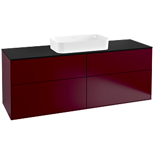 Villeroy und Boch Finion Waschtischunterschrank G32200HB 160x60,3cm, Emotion, Abdeckplatte black matt, Peony Matt