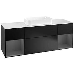 Villeroy and Boch Finion Villeroy and Boch Finion G331GKPD 160cm, cover plate white matt, Emotion, shelves anthracite matt lacquer, black matt lacquer