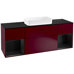 Villeroy and Boch Finion Villeroy and Boch Finion G332PDHB 160cm, black matt cover plate, Emotion, black matt lacquer shelves, Peony Matt