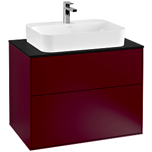 Villeroy und Boch Finion Waschtischunterschrank G34200HB 80x60,3cm, Emotion, Abdeckplatte black matt, Peony Matt