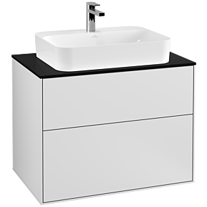 Villeroy und Boch Finion Waschtischunterschrank G34200MT 80x60,3cm, Emotion, Abdeckplatte black matt, White matt lacquer