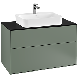 Villeroy et Boch Finion Villeroy et Boch G35200GM 100x60,3cm, Emotion, plaque de finition noir mat, Olive Matt Lacquer