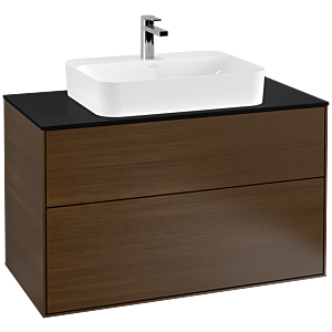 Villeroy et Boch Finion Villeroy et Boch G35200GN 100x60,3cm, Emotion, plaque de finition noir mat, placage noyer