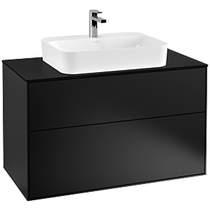 Villeroy et Boch Finion Villeroy et Boch G35200PD 100x60,3cm, Emotion, plaque de finition noir mat, laqué noir mat