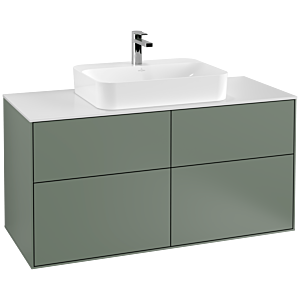 Villeroy et Boch Finion Villeroy et Boch G38100GM 120x60,3cm, Emotion, plaque de finition blanc mat, Olive Matt Lacquer