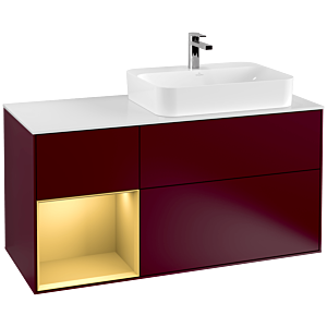 Villeroy and Boch Finion Villeroy and Boch Finion G391HFHB 120cm, cover plate white matt, Emotion, shelf left gold matt, Peony Matt