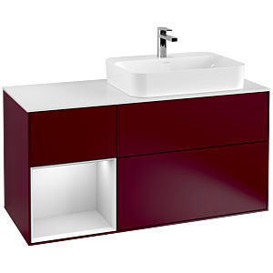 Villeroy and Boch Finion Villeroy and Boch Finion G391MTHB 120cm, cover plate white matt, Emotion, shelf left white matt lacquer, Peony Matt