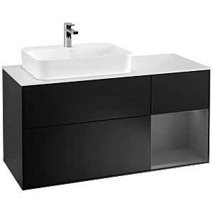 Villeroy and Boch Finion Villeroy and Boch Finion G401GKPD 120cm, cover plate white matt, Emotion, shelf on the right Anthracite matt, Black matt lacquer