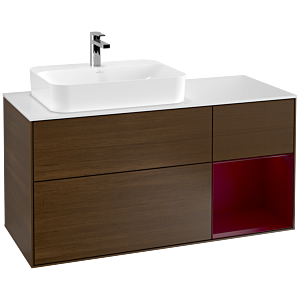 Villeroy and Boch Finion Villeroy and Boch Finion G401HBGN 120cm, cover plate matt white, emotion, shelf on the right Peony , Peony veneer