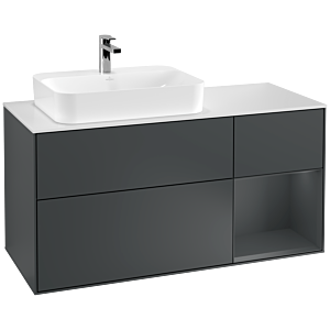 Villeroy and Boch Finion Villeroy and Boch Finion G401HGHG 120cm, cover plate matt white, Emotion, shelf on the right Midnight Blue Matt Lacquer , Midnight Blue Matt Lacquer