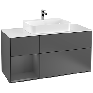 Villeroy and Boch Finion Villeroy and Boch Finion G411GKGK 120cm, cover plate white matt, Emotion, shelf left Anthracite matt, Anthracite matt