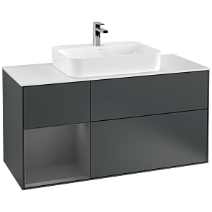 Villeroy and Boch Finion Villeroy and Boch Finion G411GKHG 120cm, cover plate white matt, Emotion, shelf left Anthracite matt, Midnight Blue Matt Lacquer