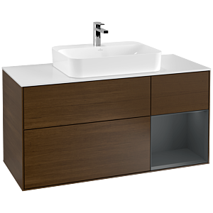 Villeroy and Boch Finion Villeroy and Boch Finion G421HGGN 120cm, cover plate matt white, emotion, shelf on the right Midnight Blue matt, Blue veneer