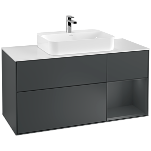 Villeroy and Boch Finion Villeroy and Boch Finion G421HGHG 120cm, cover plate matt white, Emotion, shelf on the right Midnight Blue matt, Midnight Blue Matt Lacquer