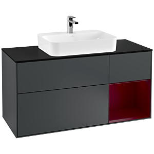 Villeroy and Boch Finion Villeroy and Boch Finion G422HBHG 120cm, cover plate black matt, Emotion, shelf on the right Peony matt, Midnight Blue Matt Lacquer