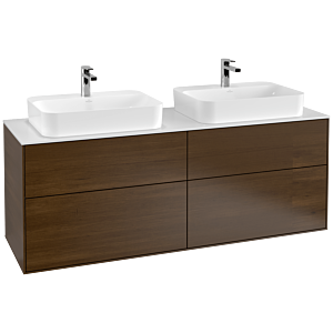 Villeroy et Boch Finion Villeroy et Boch G43100GN 160x60.3cm, emotion, plateau blanc mat, placage noyer