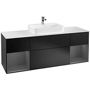Villeroy and Boch Finion Villeroy and Boch Finion G451GKPD 160cm, cover plate white matt, Emotion, shelves Anthracite matt lacquer, Black matt lacquer